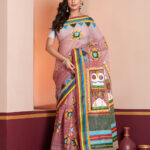 Hand-Painted Saree, Dhaniakhali Tant