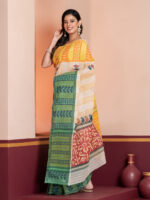 Hand-Painted Saree, Dhaniakhali Tant - Image 2