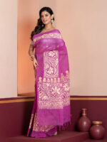 Hand-Painted Saree, Dhaniakhali Tant - Image 2