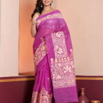 Hand-Painted Saree, Dhaniakhali Tant