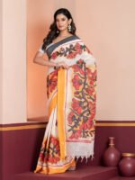 Hand-Painted Saree, Dhaniakhali Tant - Image 2