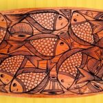 Patachitra on seasoned wood