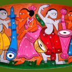 Patachitra on seasoned wood