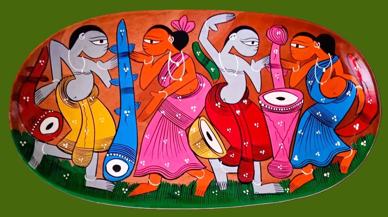 SP 007 Patachitra on seasoned wood - Image 1