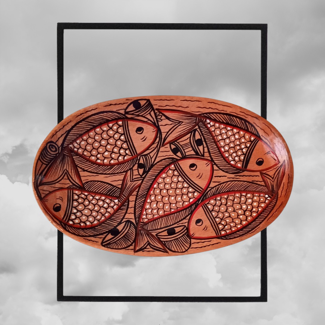 SP 012 Patachitra on seasoned wood - Image 1
