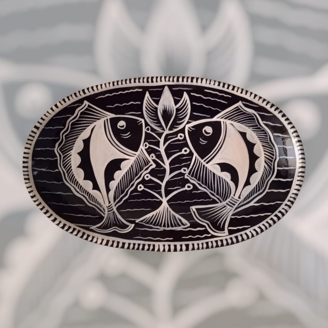SP 013 Patachitra on seasoned wood - Image 1