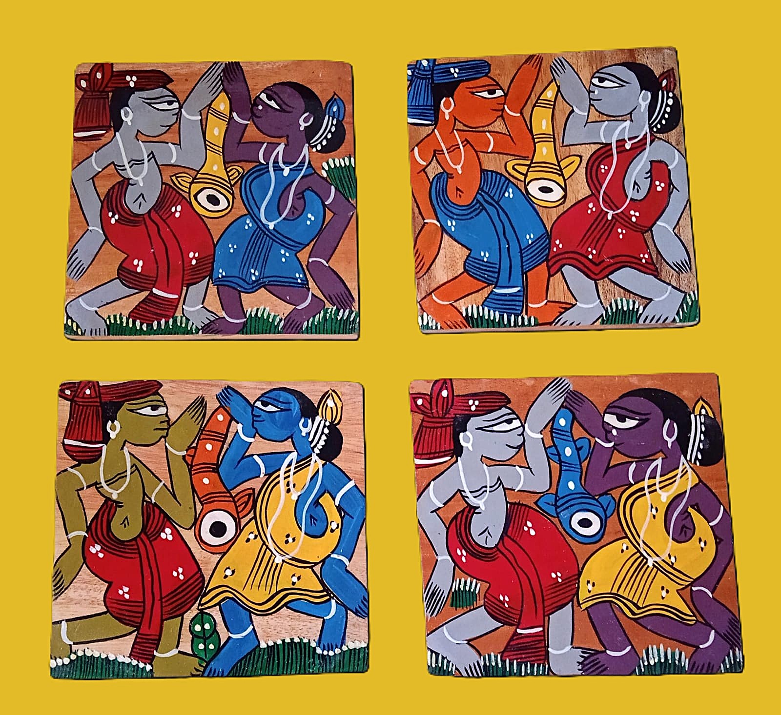 SP 028. Patachitra on seasoned wood - Image 1