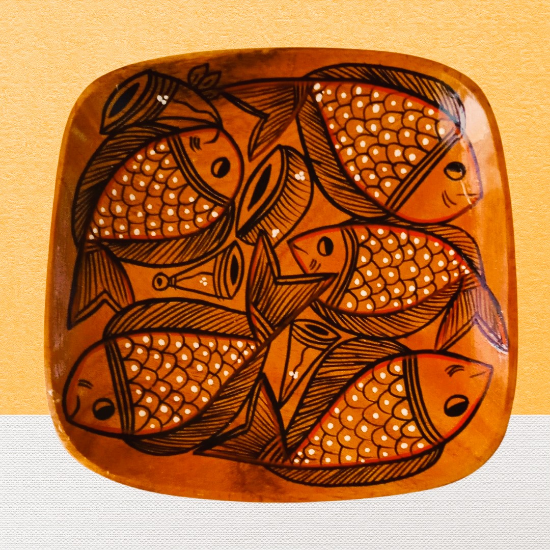 SP 038 Patachitra on seasoned wood - Image 1