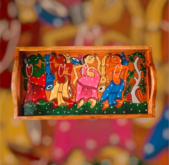 SP 063 Patachitra on seasoned wood - Image 1